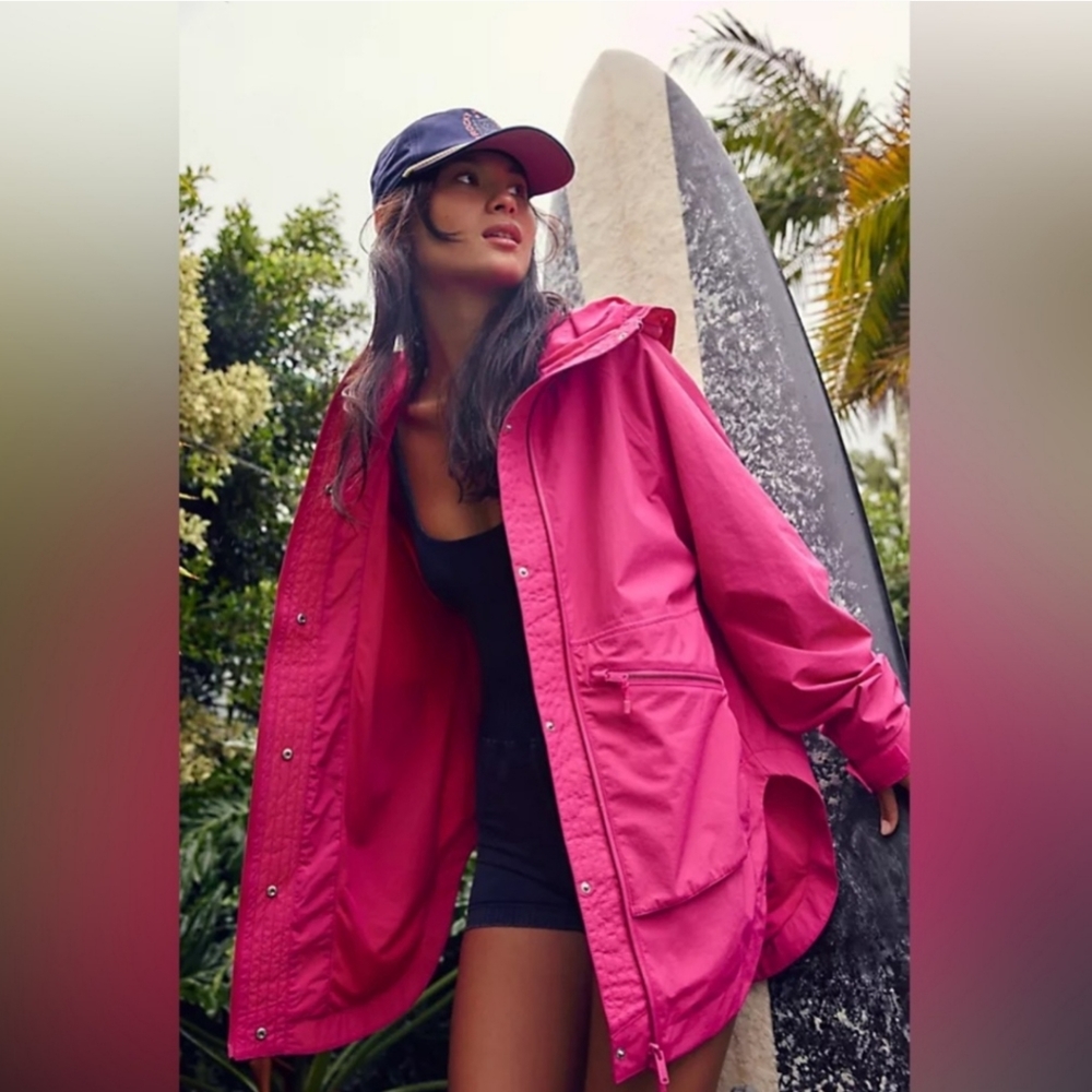 NWT Free People Singing in the  Rain Coat - Pink Sold Out